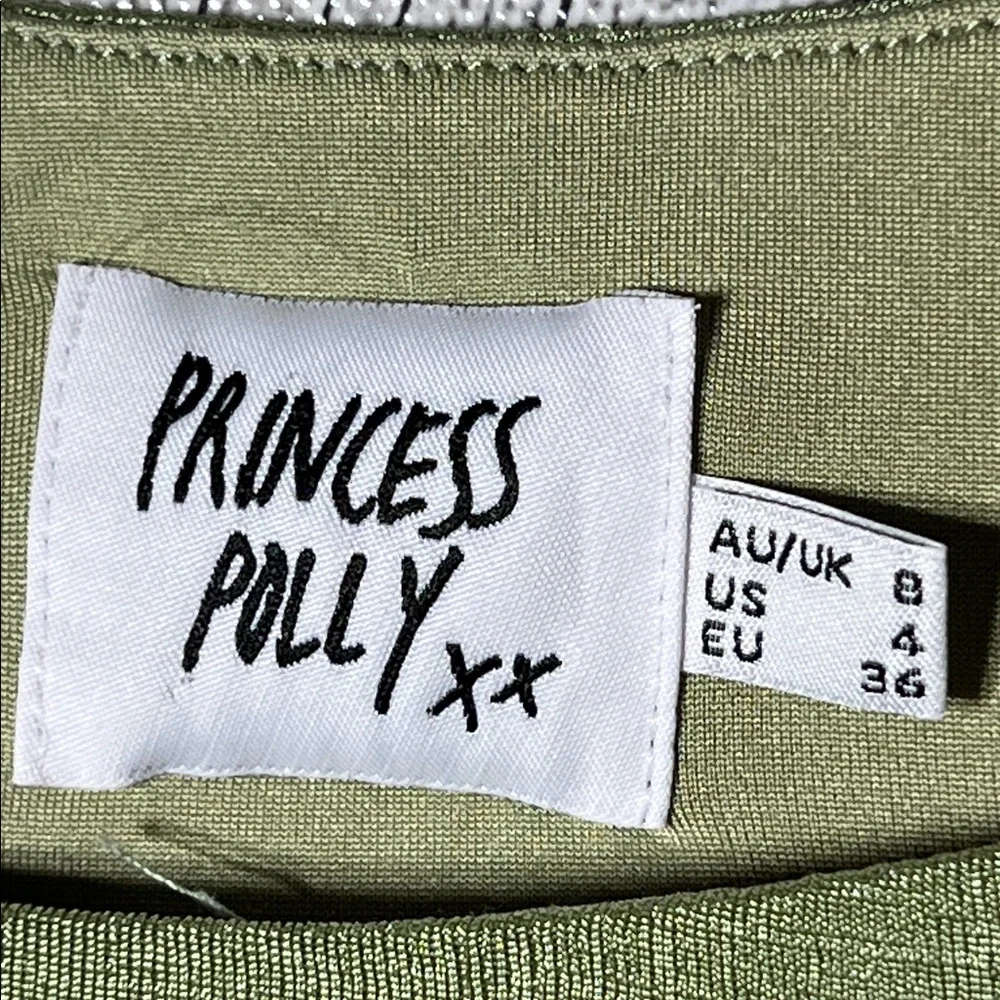 Princess Polly Jocelyn Long Sleeve Top Green Size 4